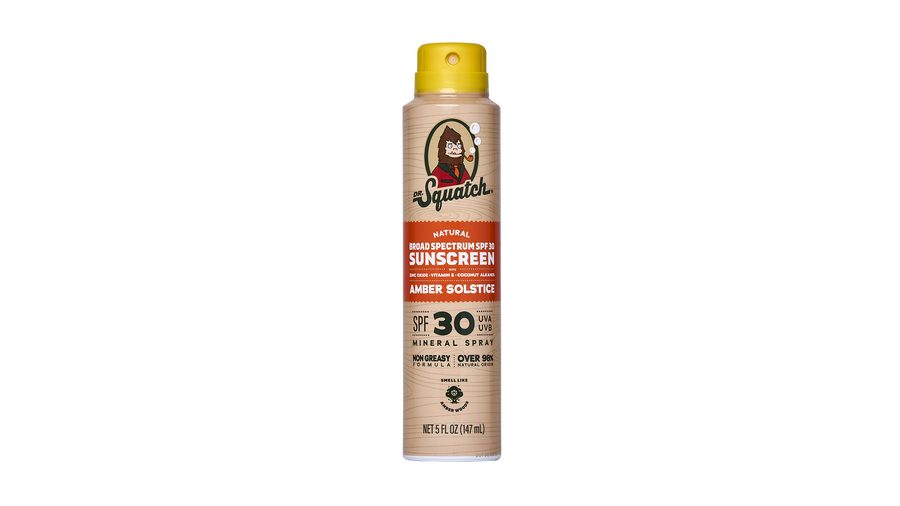Dr. Squatch Spray Sunscreen | SPF 30 UVA/UVB Protection | Non-Greasy Mineral Sunscreen for Men - Beach Ready