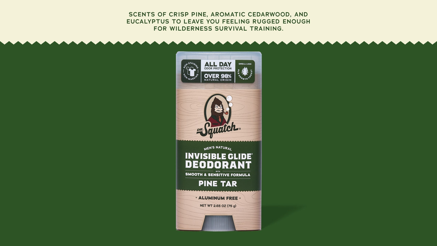 Pine Tar Invisible Glide Deodorant - Travel Active Routine