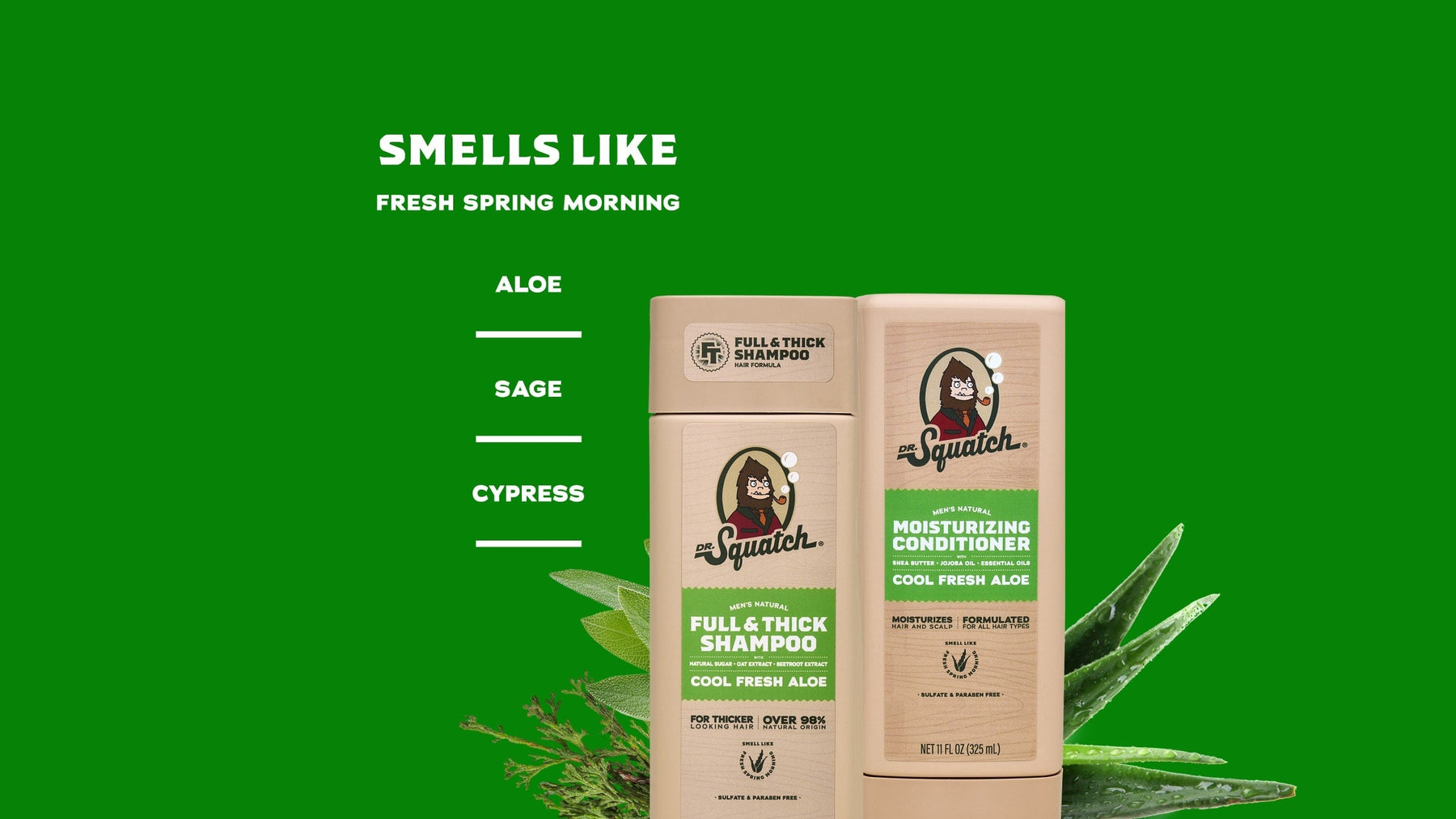 Dr. Squatch Hair Care Kit + Free Scalp Scrubber | Full & Thick Shampoo | Moisturizing Conditioner | Natural Products for Men - Daily Lineup