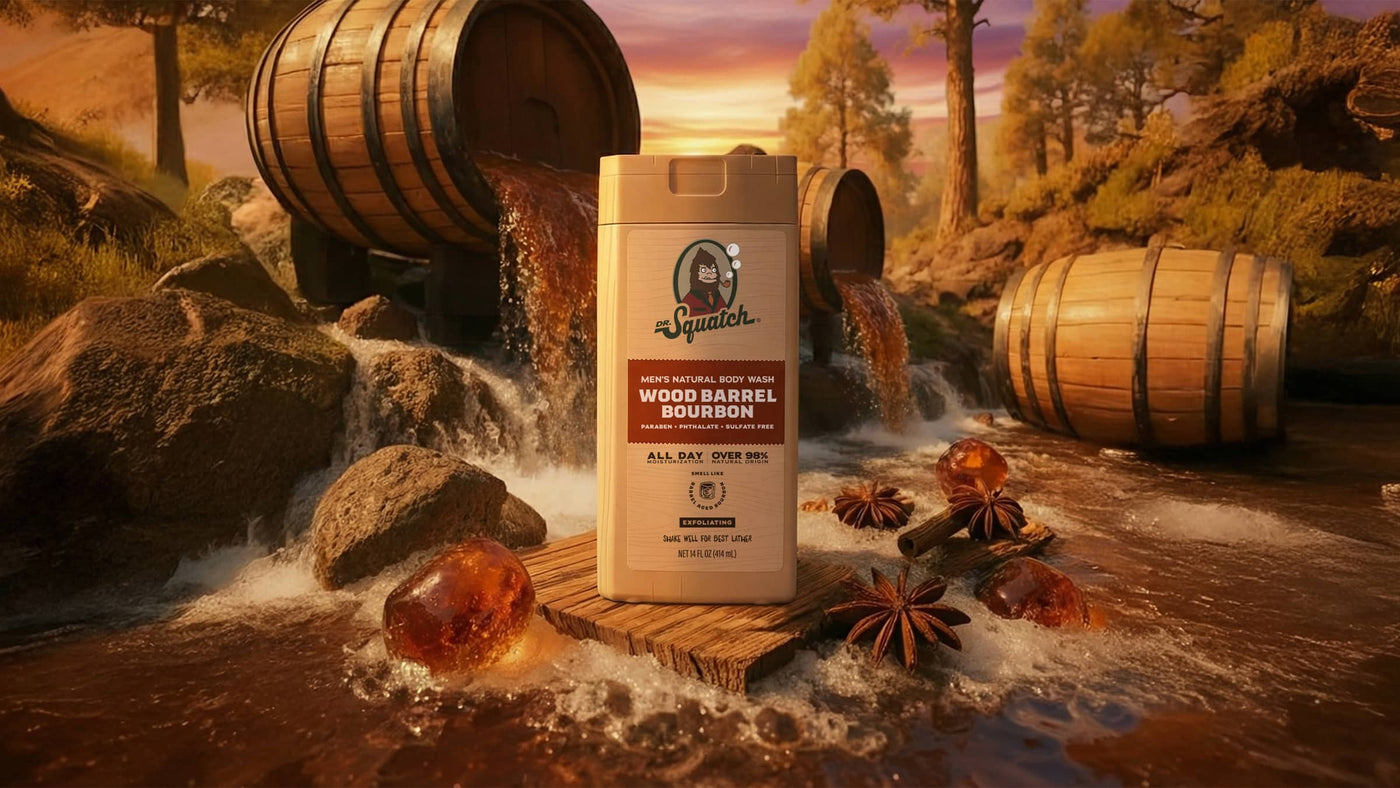 14 oz Wood Barrel Bourbon Exfoliating Body Wash - Trail Clean